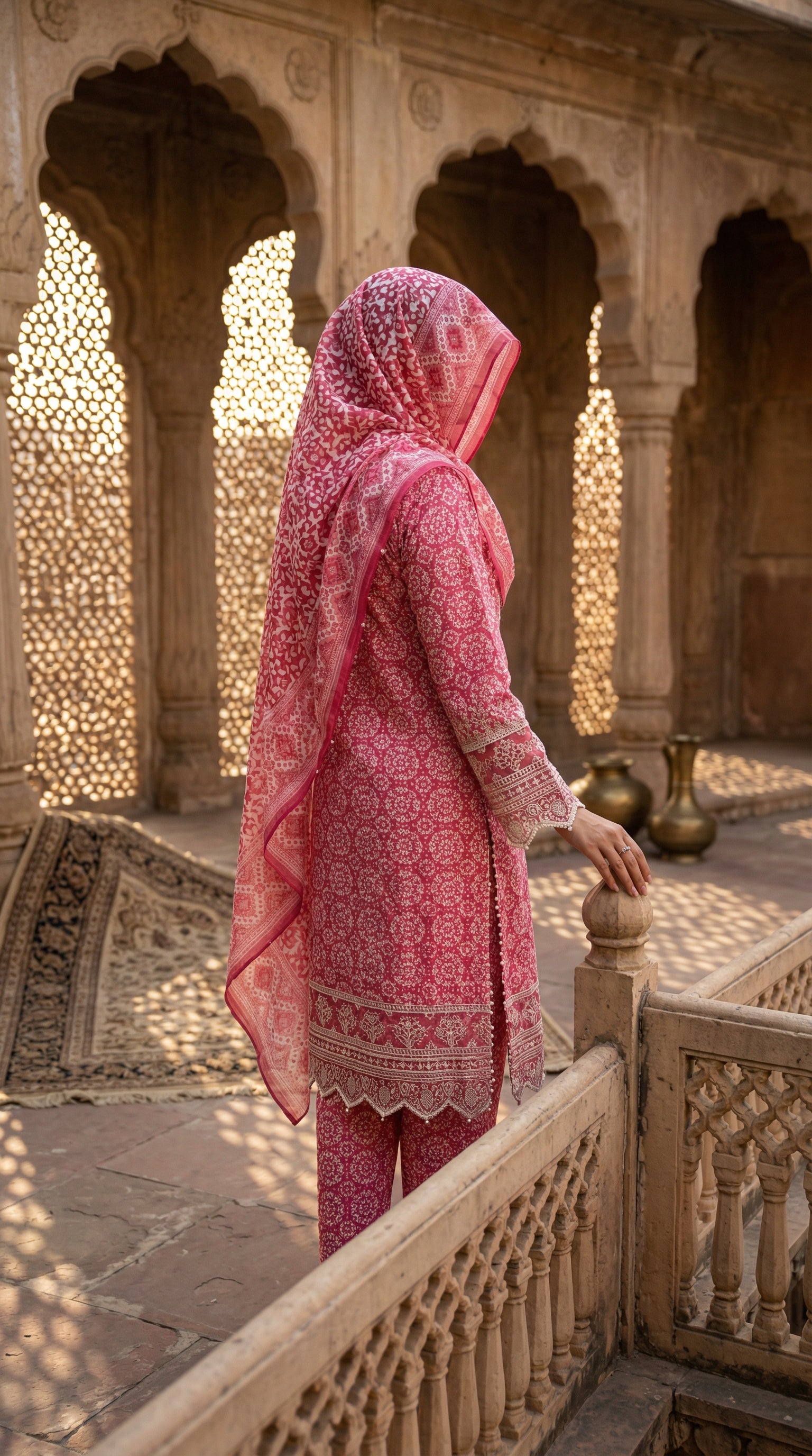 Rosé Bloom – Pink Printed Lawn Suit