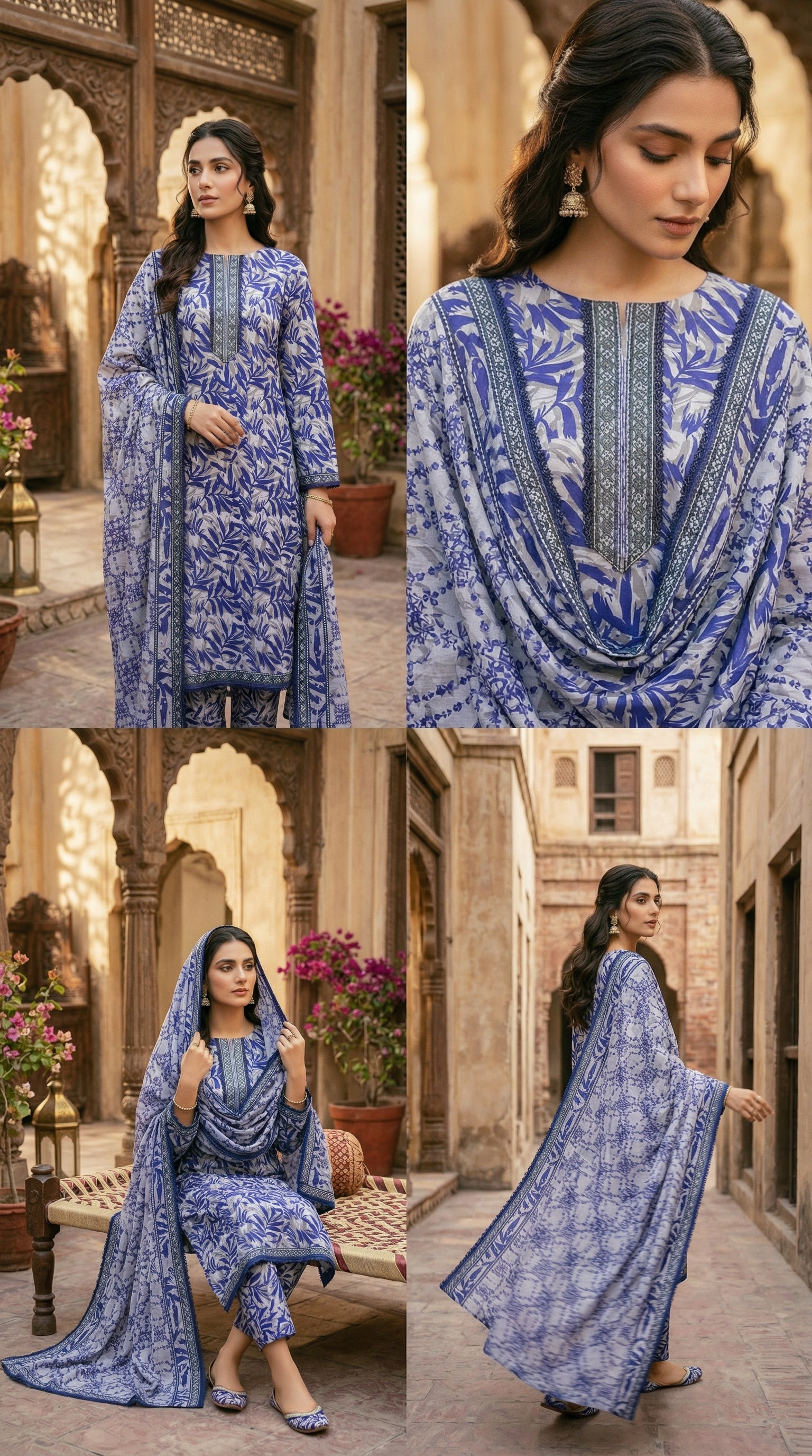 Royal Sapphire Printed Lawn Suit