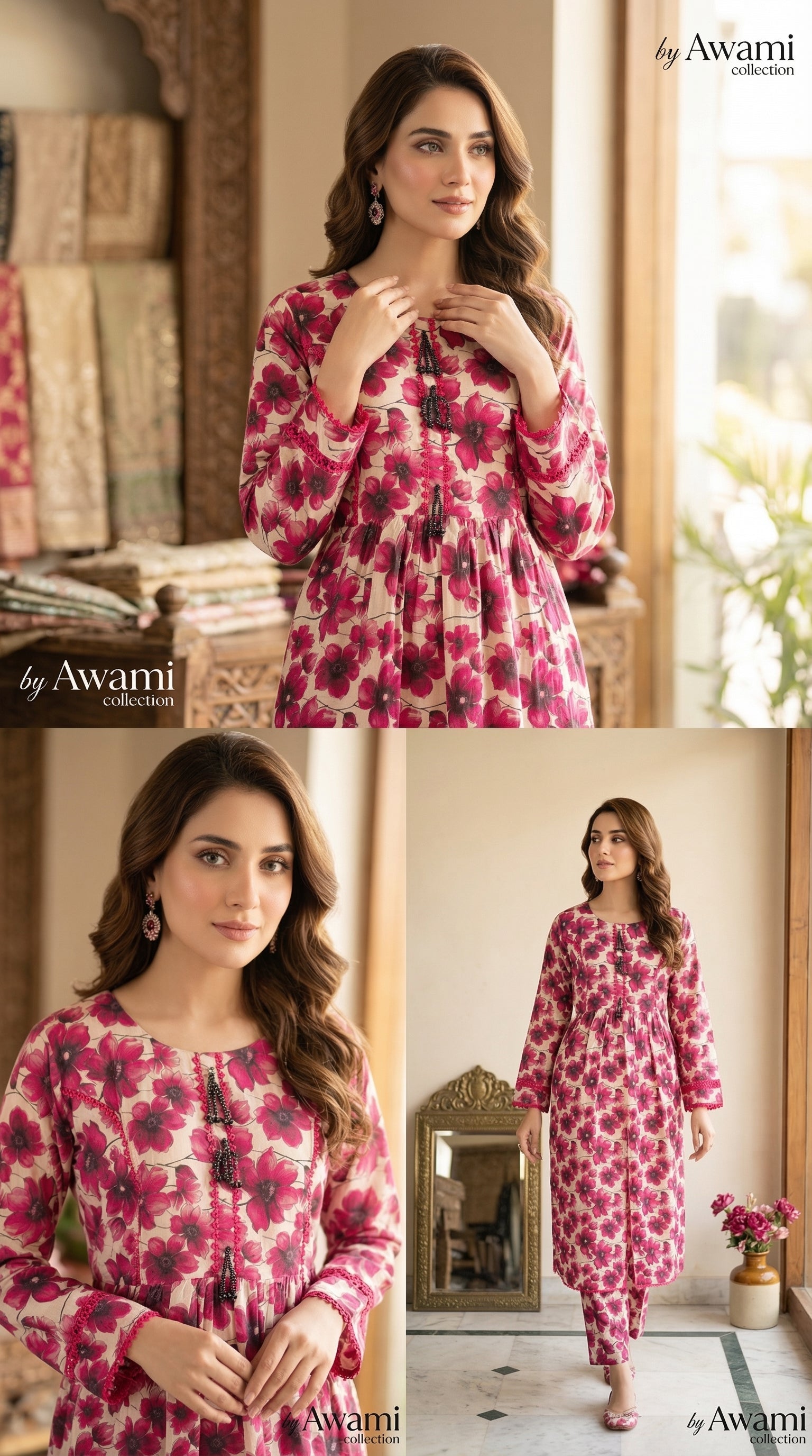 Fuchsia Garden Gathered Co-ord Set