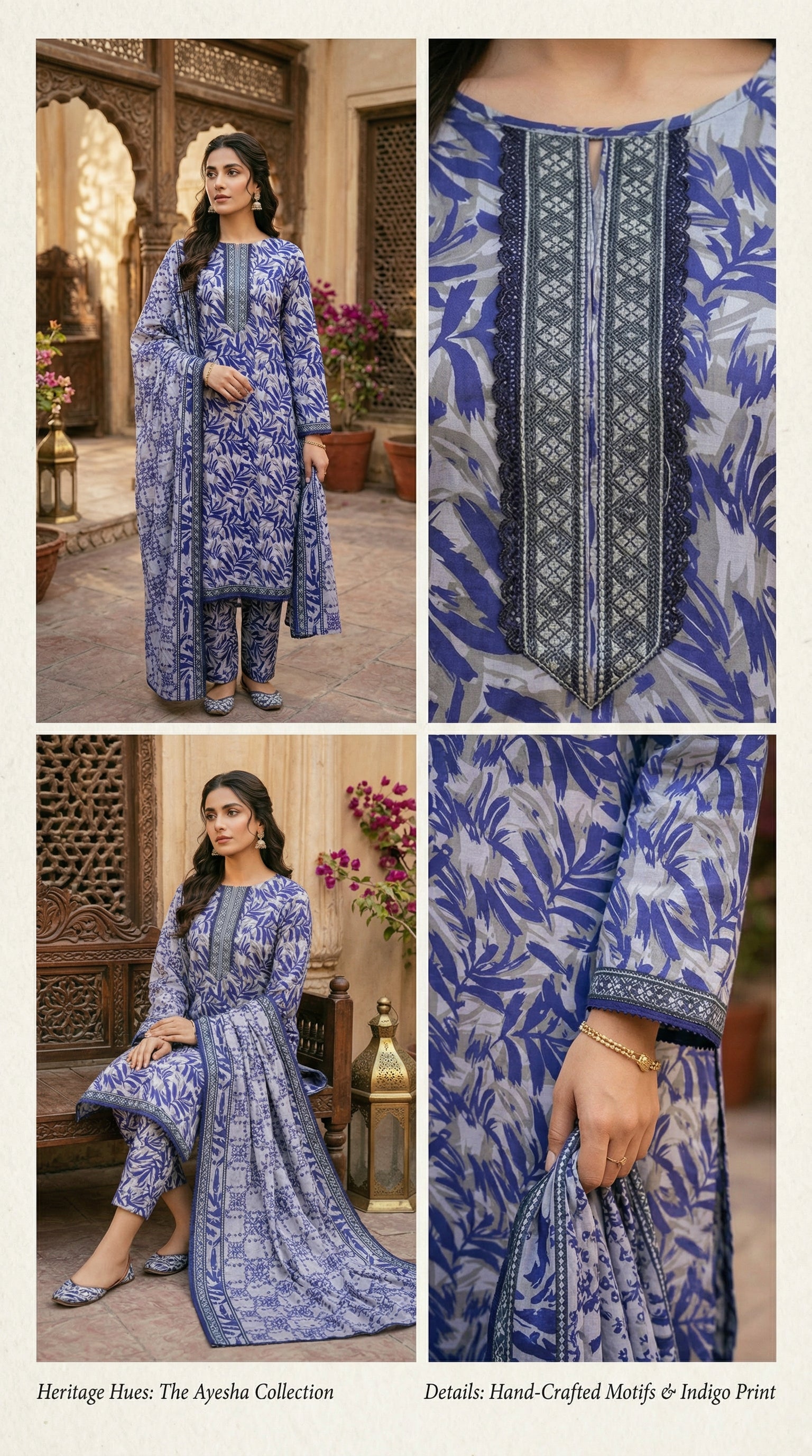 Royal Sapphire Printed Lawn Suit